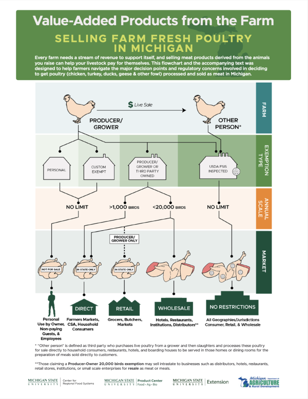 Infographic showing options for processing poultry in Michigan