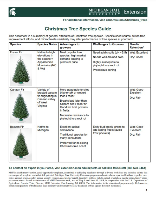 A photo of the first page of the species guide.