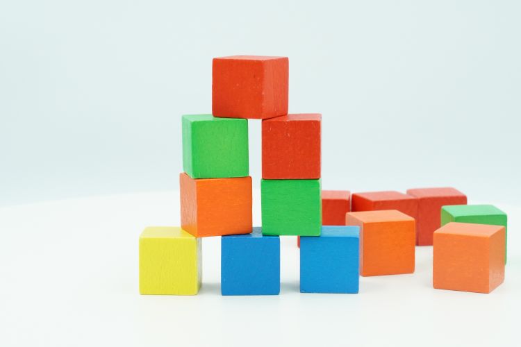 Colored blocks.