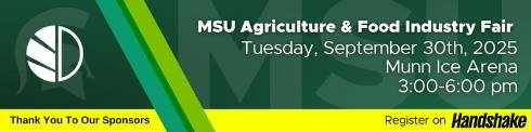 MSU will host an Agriculture & Food Industry Career Fair at the Munn Ice Arena on Sept. 30, 2025.
