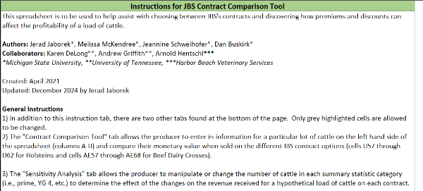 First page in the workbook.