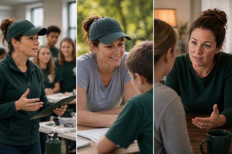 Photo of a woman as a volunteer manager, parent, and friend