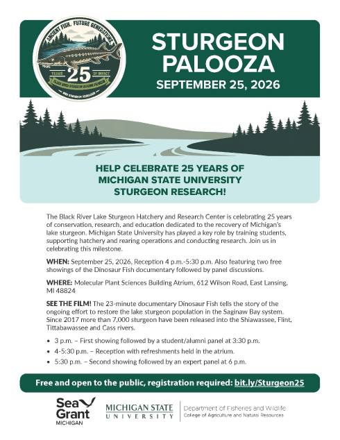 flyer for Sturgeon Palooza event. All information is included in event listing.