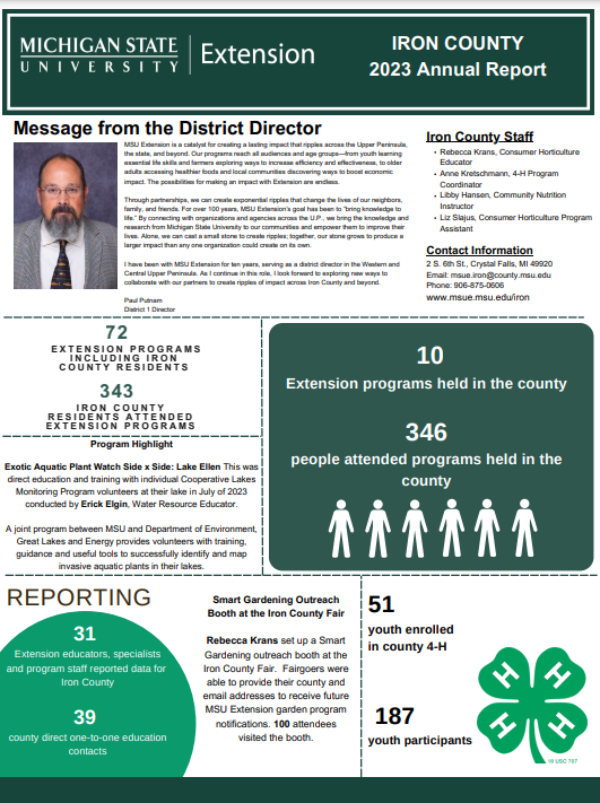 A photo of the first page of the report.