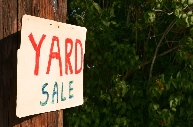 Yard sale sign.