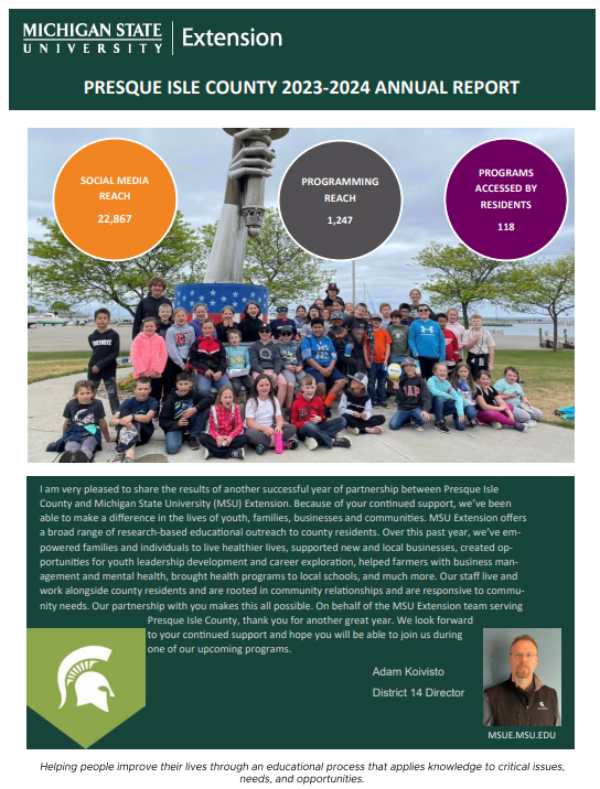 A photo of the first page of the report.