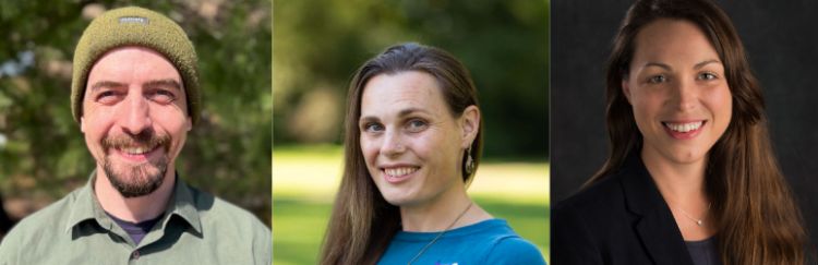 Individual headshots of Eric Patterson, Elizabeth Perry and Abigail Bennett are aligned side-by-side