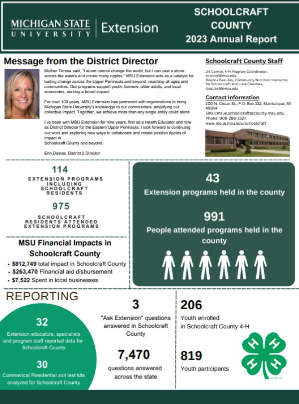 A photo of the first page of the report.