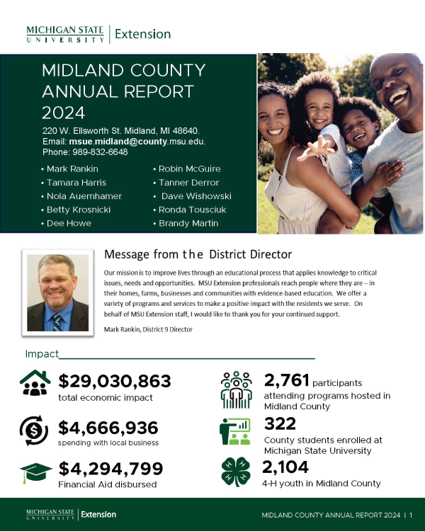 Cover page of the Midland County Annual Report