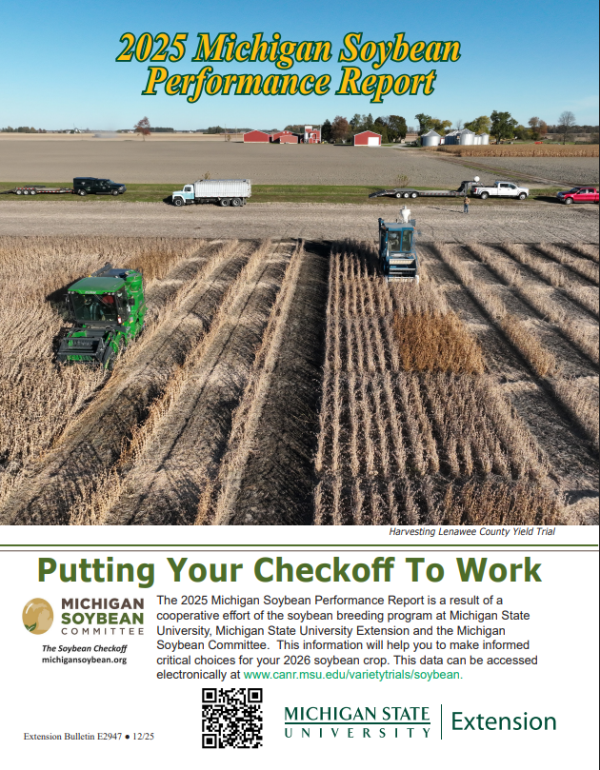 Front cover of 2025 Michigan Soybean Performance Report