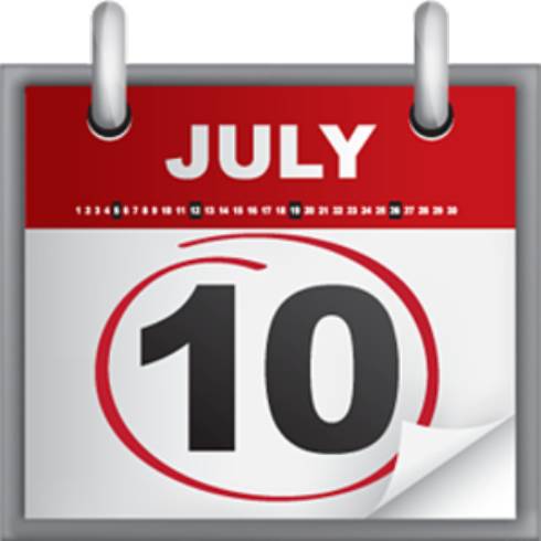 Clipart of Calendar date July 10