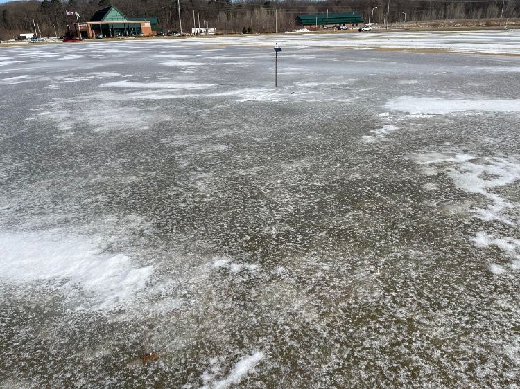 ice formation on putting green
