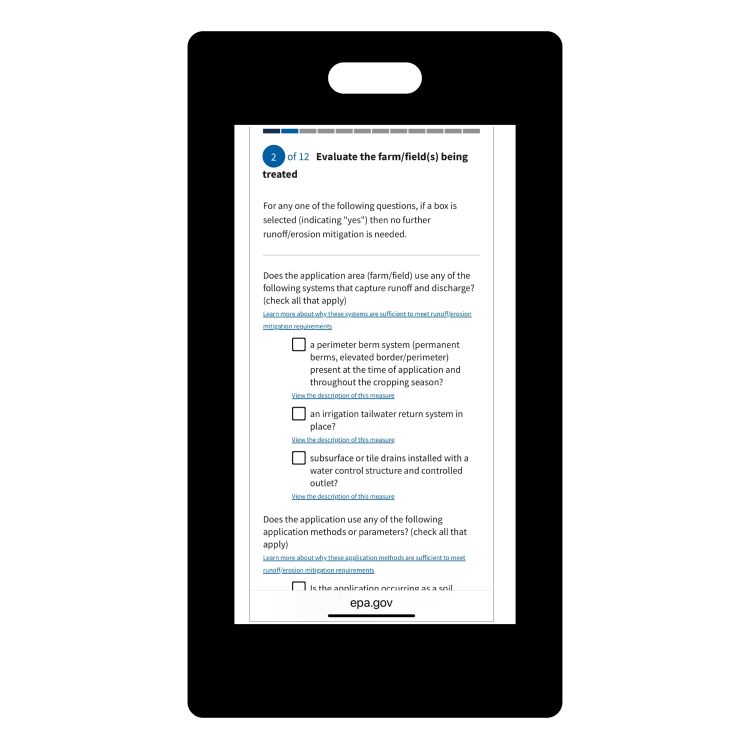 A cell phone displaying the PALM tool.