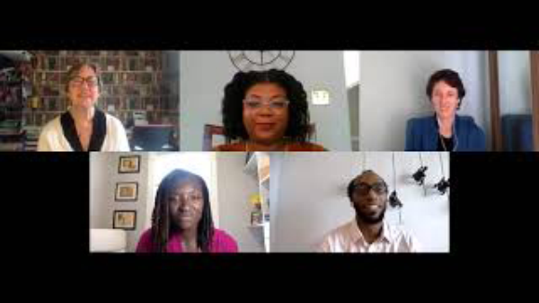 Visuals of the speakers from the webinar session in zoom.