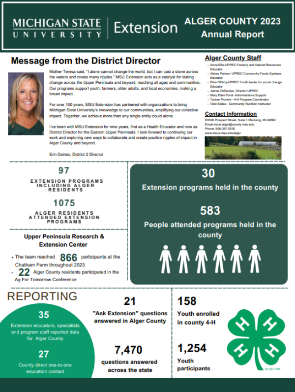 A photo of the first page of the report.