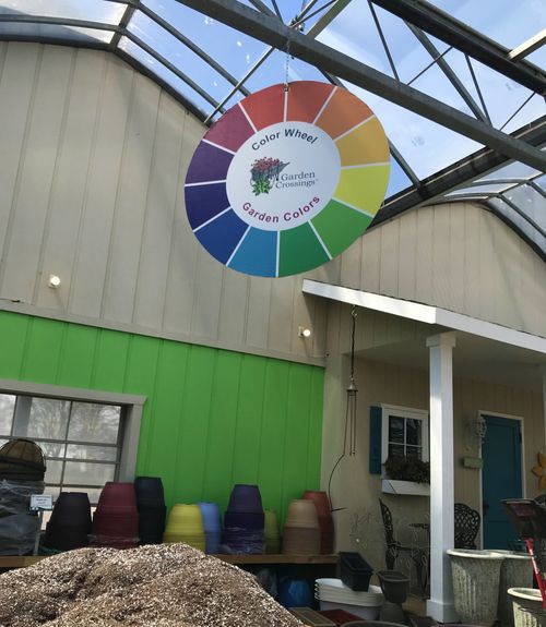 A color wheel sign.