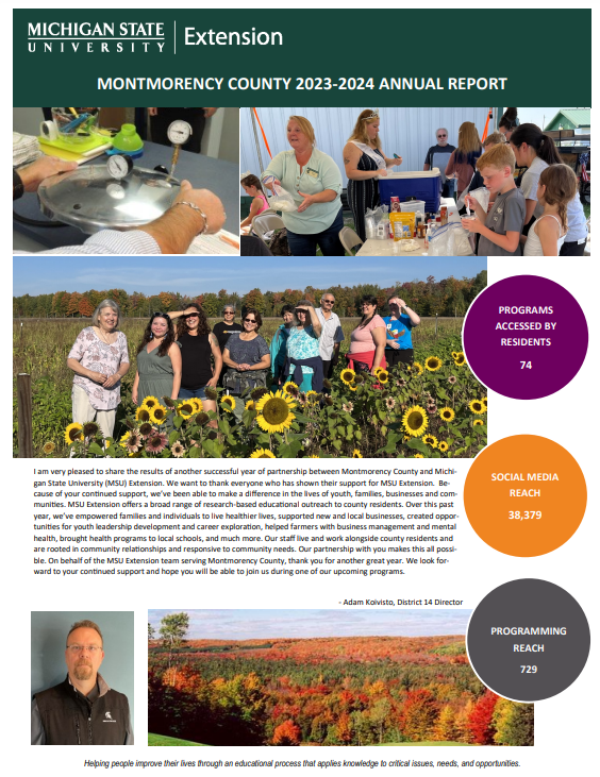 A photo of the first page of the report.