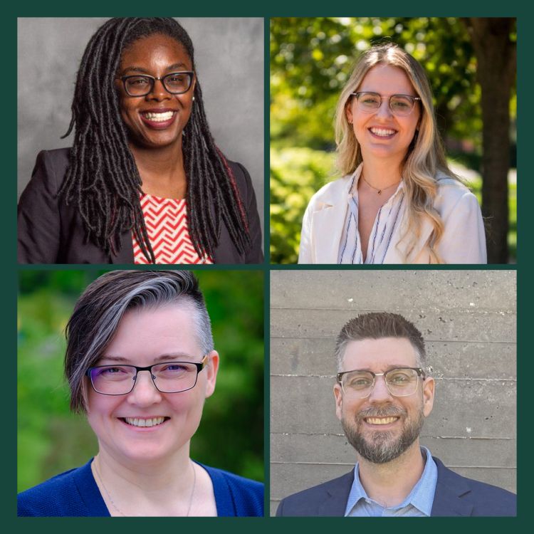 A collage of Dr. Asia Dowtin, Sarah Klammer, Jennifer Carrera, and Wade Syers.