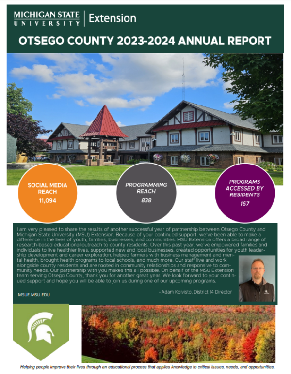 A photo of the first page of the report.