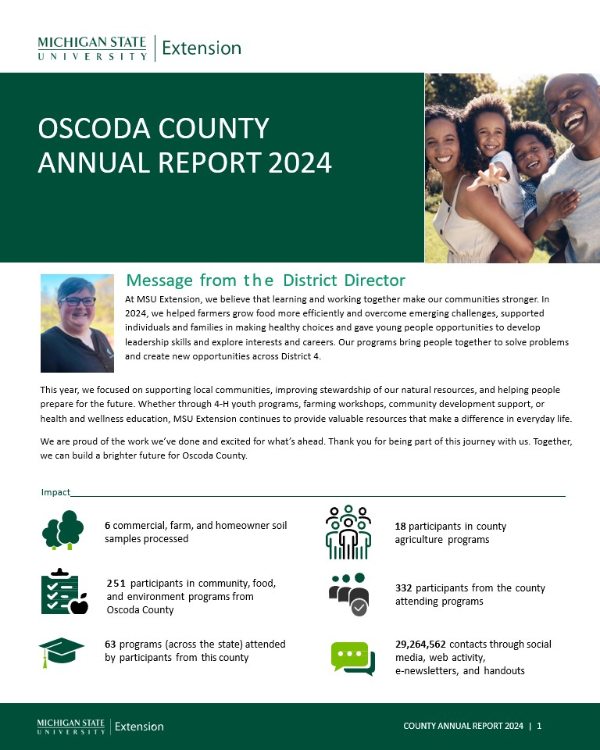 2024 Oscoda County Annual Report Cover