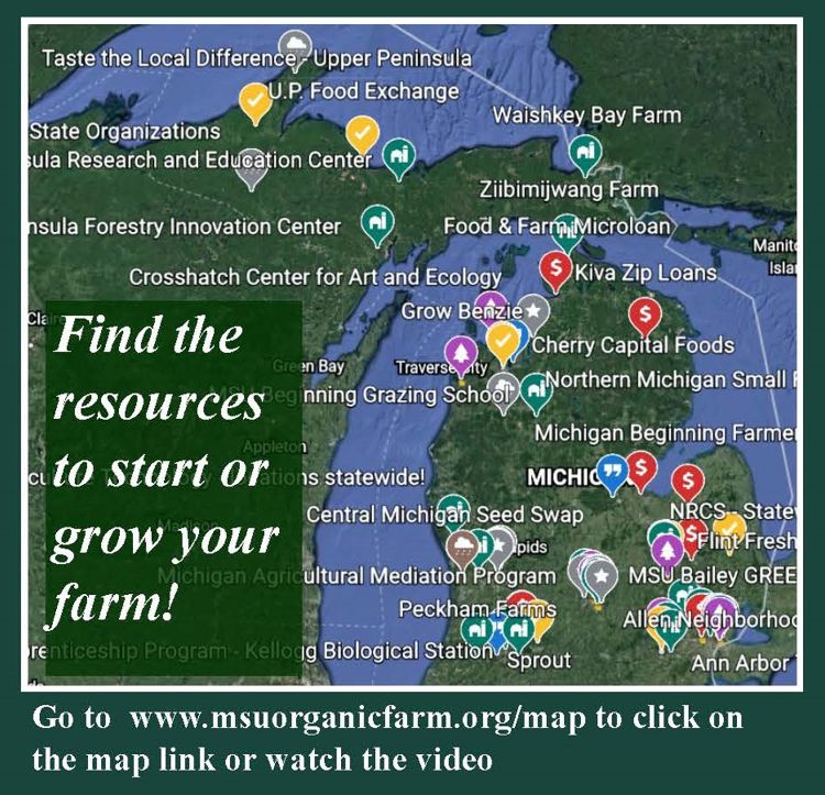 Map of Michigan with pins in different locations.