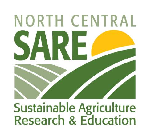 SARE logo showing green fields and a yellow sunrise.
