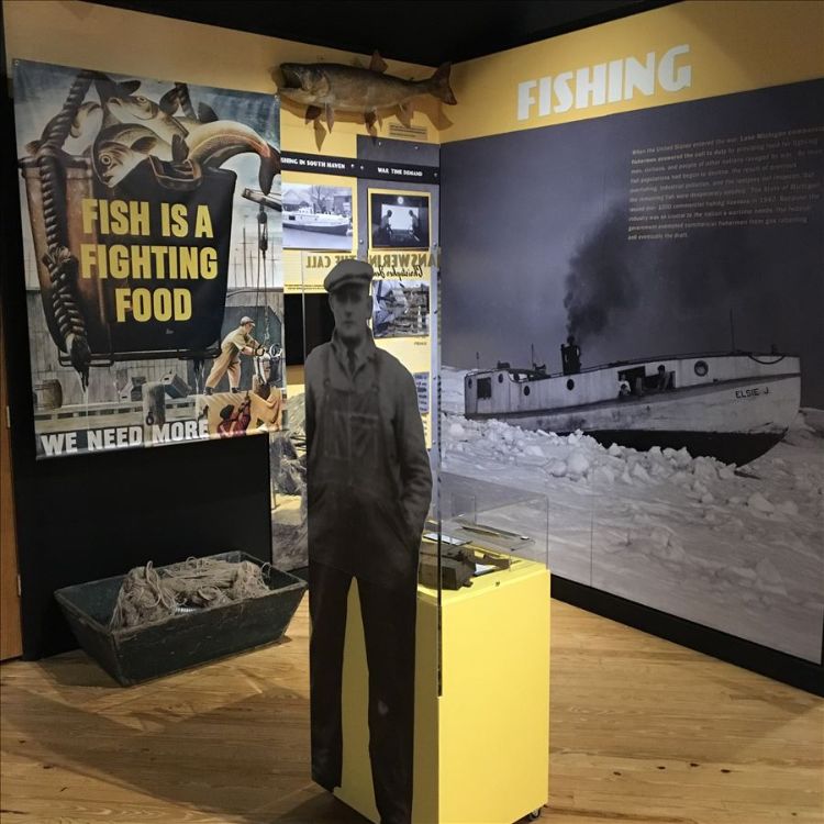 Museum display of a poster stating 