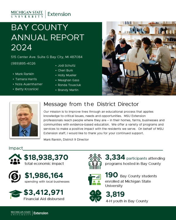 Cover page of the 2024 Bay County Annual Report