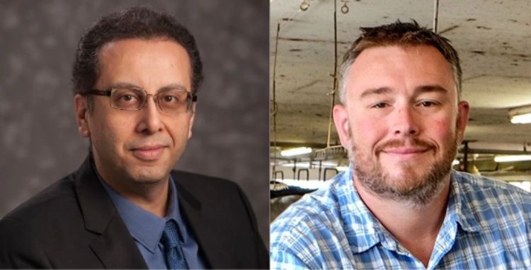 Individual headshots of Pouyan Nejadhashemi and Adam Lock aligned side-by-side