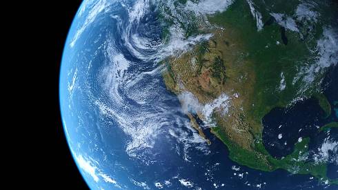 Image of the world from outer space