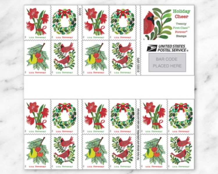 Image of the USPS Holiday Cheer Stamps.