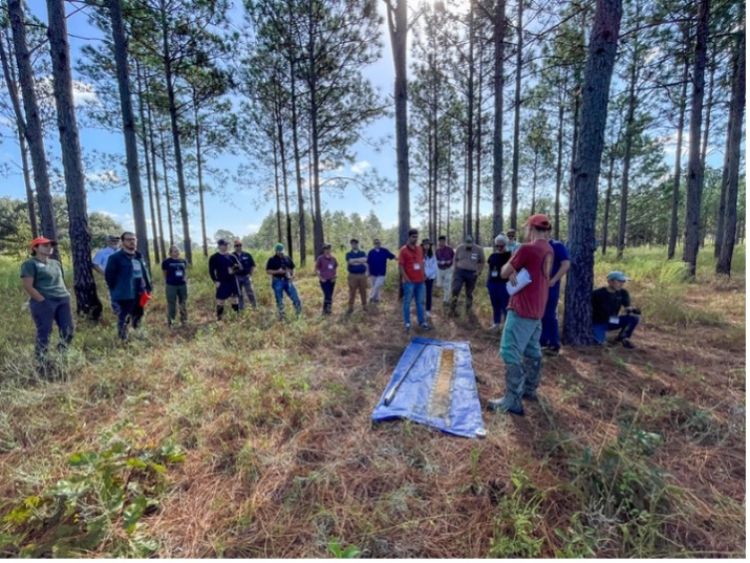 Conference participants visiting the Jones Ecology Center.