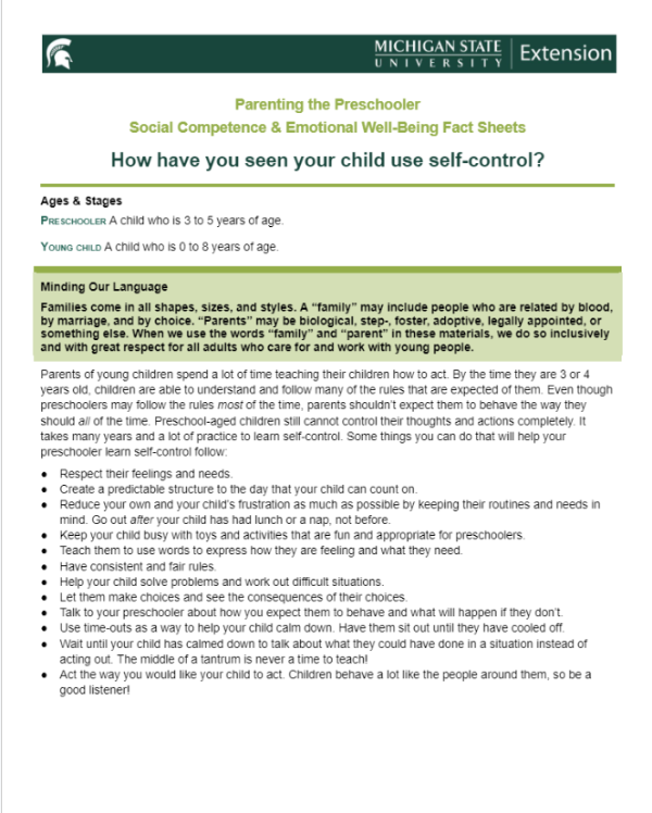 A photo of the cover page of the fact sheet.