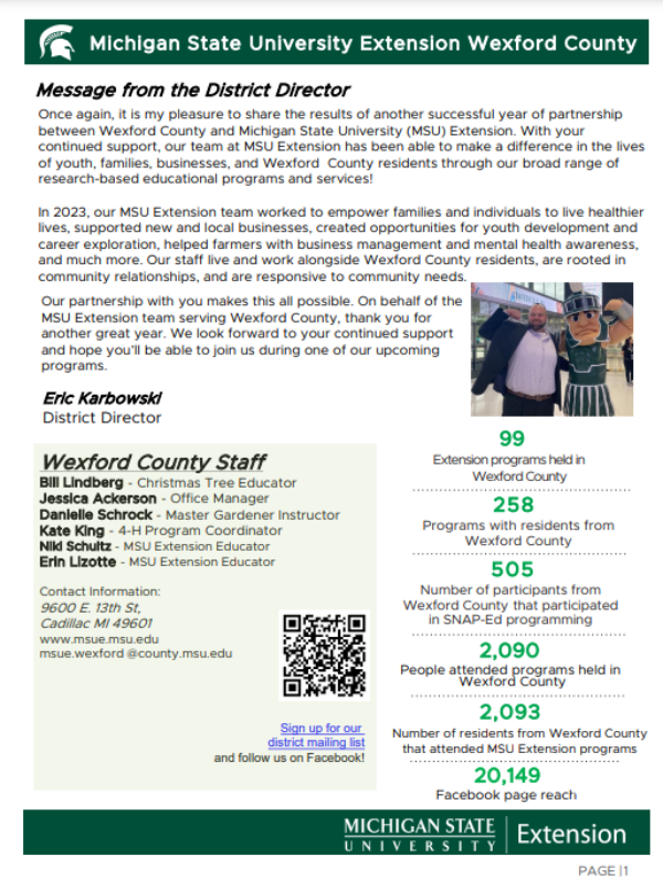 A photo of the first page of the report.