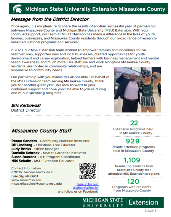 A photo of the first page of the report.