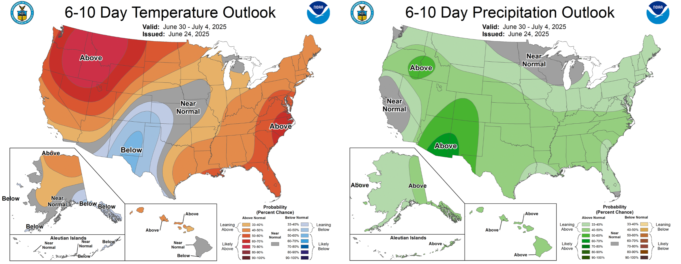 NOAA 6-10 day forecasts: