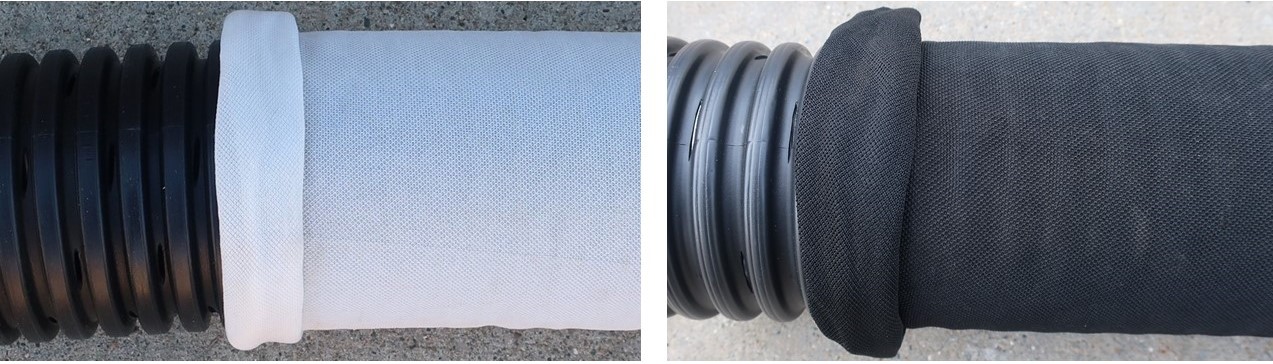 Figure 8- The black sock is much more resistant to UV degradation than the white sock.