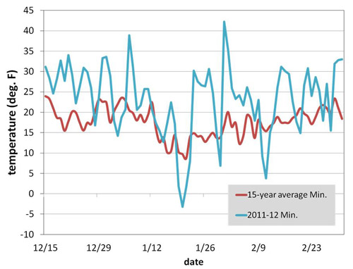 Daily minimum temperature Daily minimum temperature