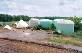 A collapsed, 28-percent poly tank like this can cause an environmental and economic disaster. A collapsed, 28-percent poly tank like this can cause an environmental and economic disaster.