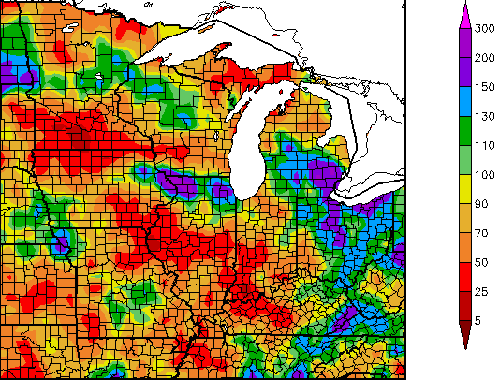 Percent of Normal Precipitation Percent of Normal Precipitation